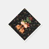 ミストレキスをするトー紙下のクリスマスギラフェ スタンダードカクテルナプキン (角)