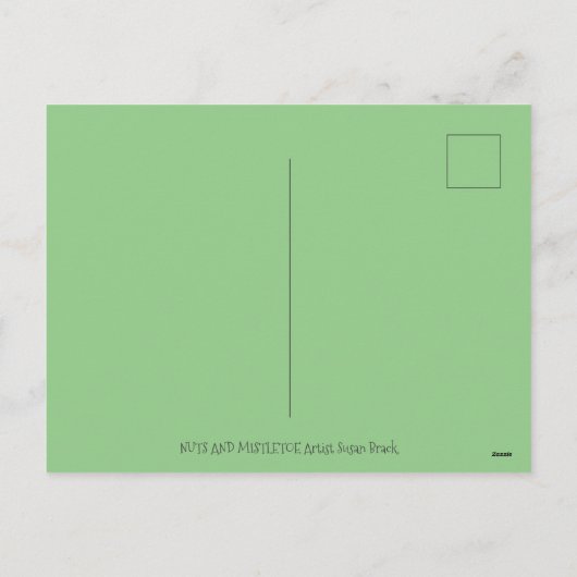 ミストレキスをするートの下のかわいいリス、ナットリース シーズンポストカード (裏面)