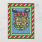 ミストレキスをするートの下のかわいいリス、ナットリース シーズンポストカード (正面)