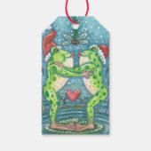 ミストレキスをするートクリスマスギフトタグの下のカエル ギフトタグ (正面)