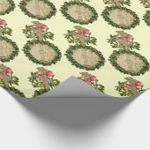 ミストレットとホリーベリーを持つクリスマスバンジョー ラッピングペーパー (角)