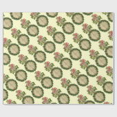 ミストレットとホリーベリーを持つクリスマスバンジョー ラッピングペーパー (フラット)