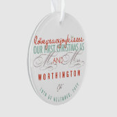 ミストレトゥーズ初めてのクリスマスズ結婚写真 オーナメント (正面)