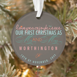 ミストレトゥーズ初めてのクリスマスズ結婚写真 オーナメント