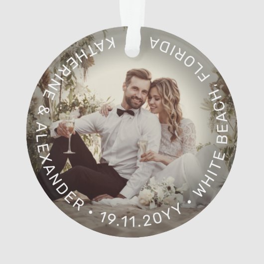 ミストレトゥーズ初めてのクリスマスズ結婚写真 オーナメント (裏面)