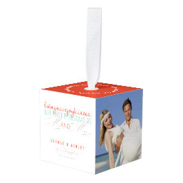 ミストレトゥーズ初めてのクリスマスズ結婚写真 キューブオーナメント