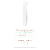 ミストレトゥーズ初めてのクリスマスズ結婚写真 キューブオーナメント (正面)