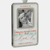ミストレトゥーズ初めてのクリスマスズ結婚写真 シルバープレートフレームオーナメント (右)