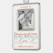 ミストレトゥーズ初めてのクリスマスズ結婚写真 シルバープレートフレームオーナメント (左)