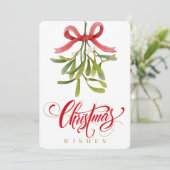 ミストレトークリスマスウィッシュタイポグラフィ水彩 シーズンカード (スタンド正面)