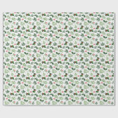 ミストレトーホリークリスマスパターン ラッピングペーパー (フラット)