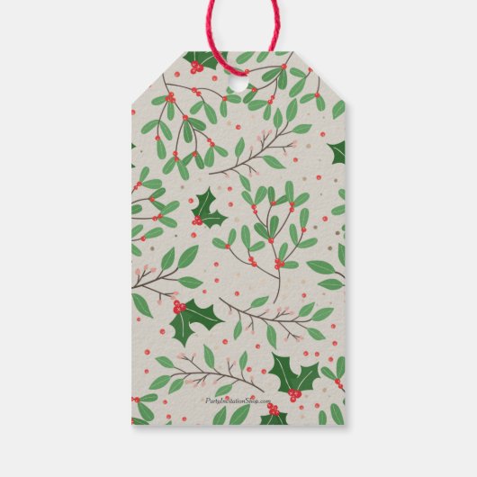 ミストレトーホリーベリーメリークリスマスギフトラベル ギフトタグ (裏面)