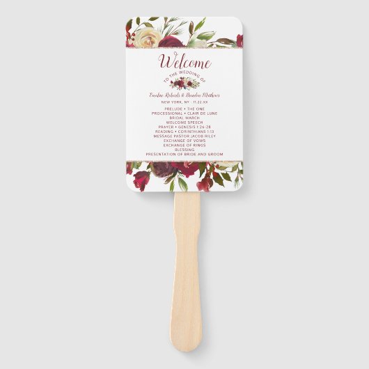 ミストレトーマナーウィンターウェディングセレモニープログラム ハンドファン (正面)