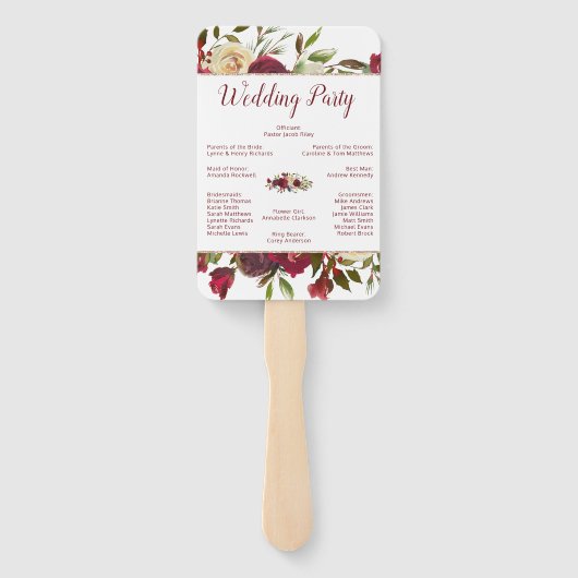 ミストレトーマナーウィンターウェディングセレモニープログラム ハンドファン (裏面)