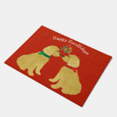 ミストレパーソナライズされたトーのキスをする下のゴルデンドレ ドアマット (アングル)