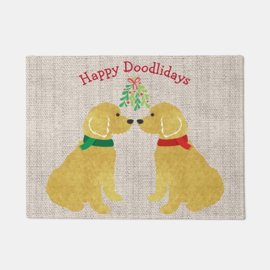 ミストレパーソナライズされたトーのキスをする下のゴルデンドレ ドアマット (正面)