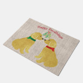 ミストレパーソナライズされたトーのキスをする下のゴルデンドレ ドアマット (アングル)