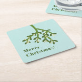 ミストレパーソナライズされたートクリスマスパーティー スクエアペーパーコースター (アングル)