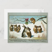 ミストレビクトリアンート動物のクリスマス ポストカード (正面/裏面)