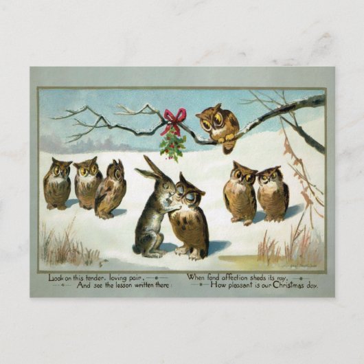 ミストレビクトリアンート動物のクリスマス ポストカード (正面)