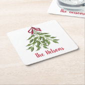 ミストレメリートーホワイトベリーズスクエア スクエアペーパーコースター (アングル)