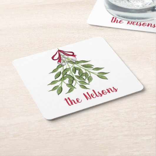 ミストレメリートーホワイトベリーズスクエア スクエアペーパーコースター (アングル)