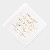 ミストレメリートー&ク結婚したリスマス結婚ト 箔ナプキン (右)