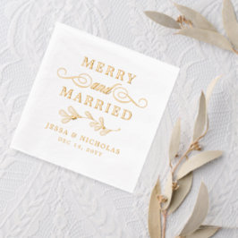 ミストレメリートー&ク結婚したリスマス結婚ト 箔ナプキン