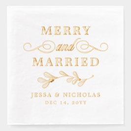 ミストレメリートー&ク結婚したリスマス結婚ト 箔ナプキン