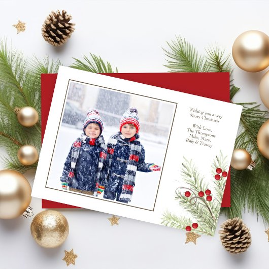 ミストレメリーートかわいい1枚のフォトクリスマス シーズンカード