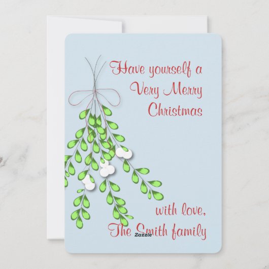 ミストレメリーートー両面ホリデー用フォトカード シーズンカード (裏面)