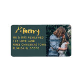ミストレメリーートー休日の写真クリスマスアドレス ラベル (正面)