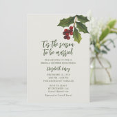 ミストレモダントーブライダルシャワー |クリスマス・ホリー 招待状 (スタンド正面)