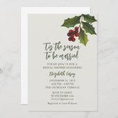 ミストレモダントーブライダルシャワー |クリスマス・ホリー 招待状 (正面/裏面)