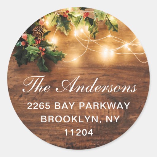 ミストレ素朴トークリスマス差出人住所ラベル ラウンドシール (正面)