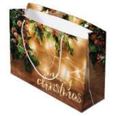 ミストレ素朴ートー、ストリングライト、ウッド、休日 ラージペーパーバッグ (裏面アングル)