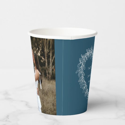 ミストレ結婚ー線アーカスタムト青 紙コップ (右)