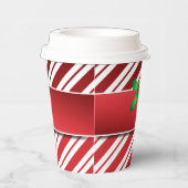 ミストレ赤と白トー付きペパストライプーミント樹脂 紙コップ (右)