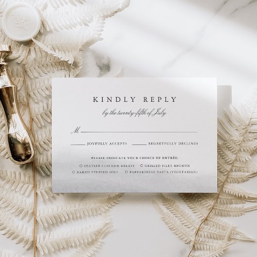 ミストRSVPカード（食事の選択あり） 出欠カード