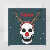 ミスフィットレッドノーズトナカイスカルクリスマス シーズンカード (正面)