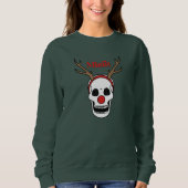 ミスフィットレッドノーズトナカイスカルクリスマス スウェットシャツ (正面)