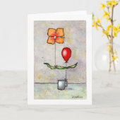 「ミスフィット」水色グリーティングカード カード (黄色い花)