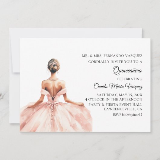 ミスペインのクインズプリンセス15th誕生日パーティー 招待状 (正面)