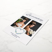 ミスペインのXVアイノスロマンティックブルーシェードハート 箔招待状 (回転した状態)