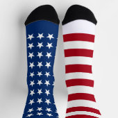 ミスマッチ星とストライプUSAフラグソックス ソックス (上部)