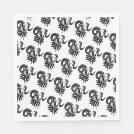 ミスマルチフェアリーによるダークアートナプキンゴシックヤギ スタンダードランチョンナプキン (正面)