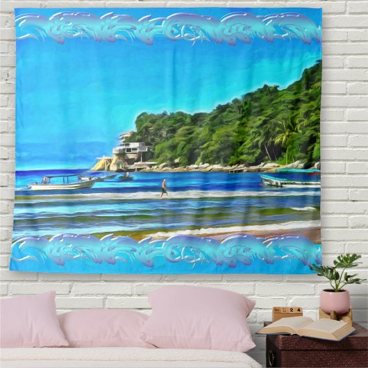 ミスマロイ魚釣りボート0346 タペストリー