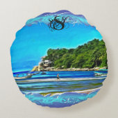 ミスマロイ魚釣りボート0346 ラウンドクッション (裏面)