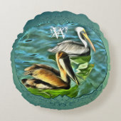 ミスマロヤペリカン0329 ラウンドクッション (正面)