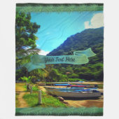 ミスマロヤボート川0350 フリースブランケット (正面)